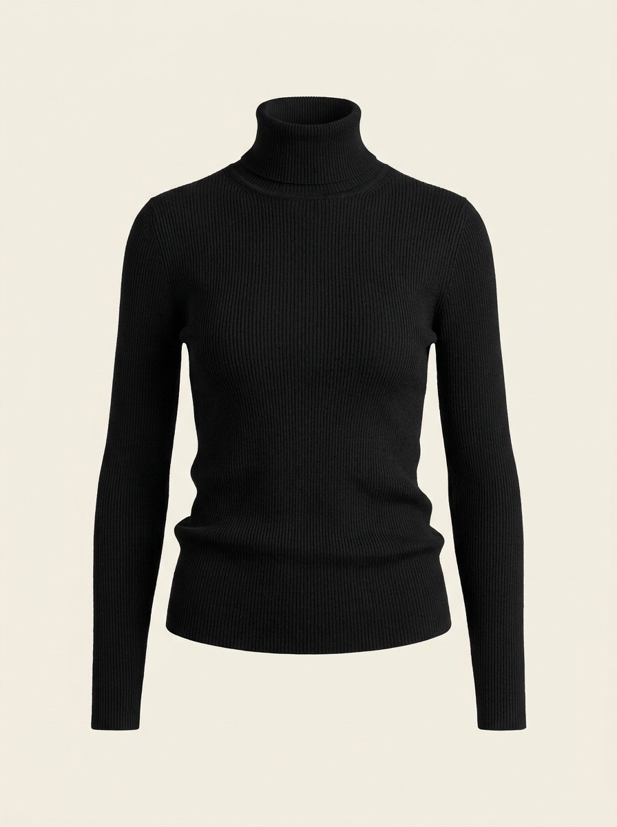 Turtleneck Ribbed Sweater
